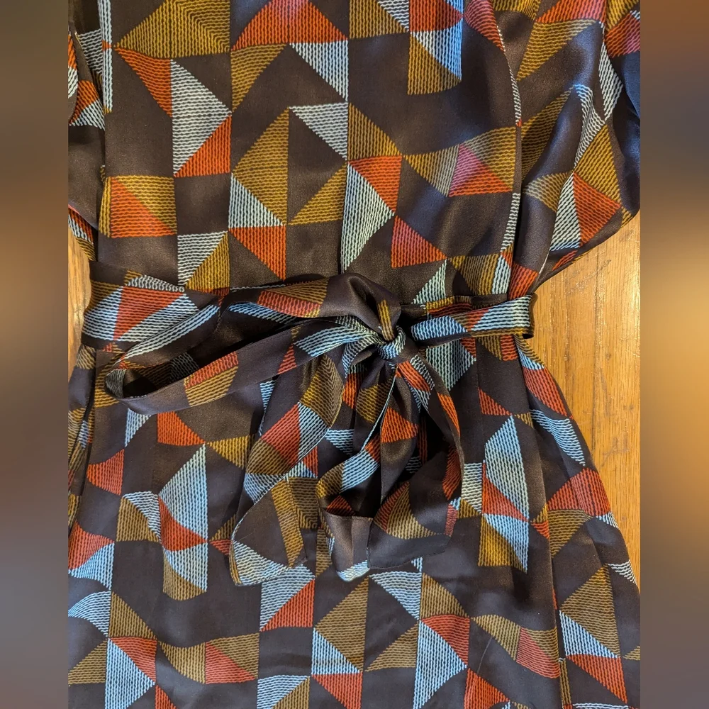 Vertigo Paris Geometric Dress - Black, Brown, Blue, Red - Picture 7 of 8